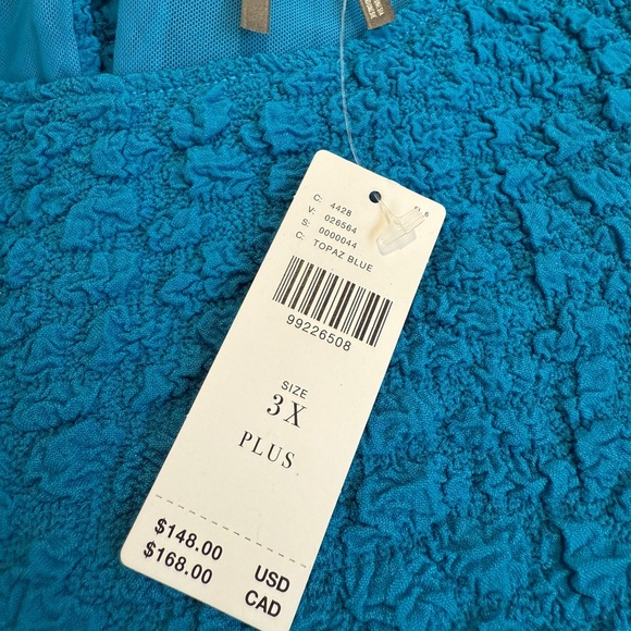 NWT By Anthropologie 3X Plus Textured Mini Shift Dress Blue - Picture 11 of 14